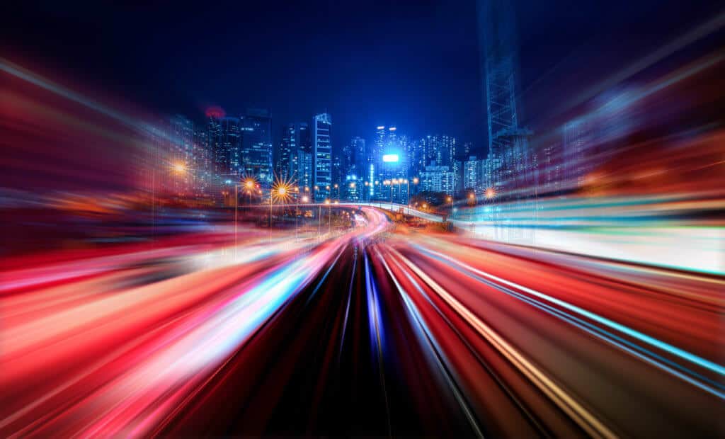Abstract Motion Speed Light with Night City Background
